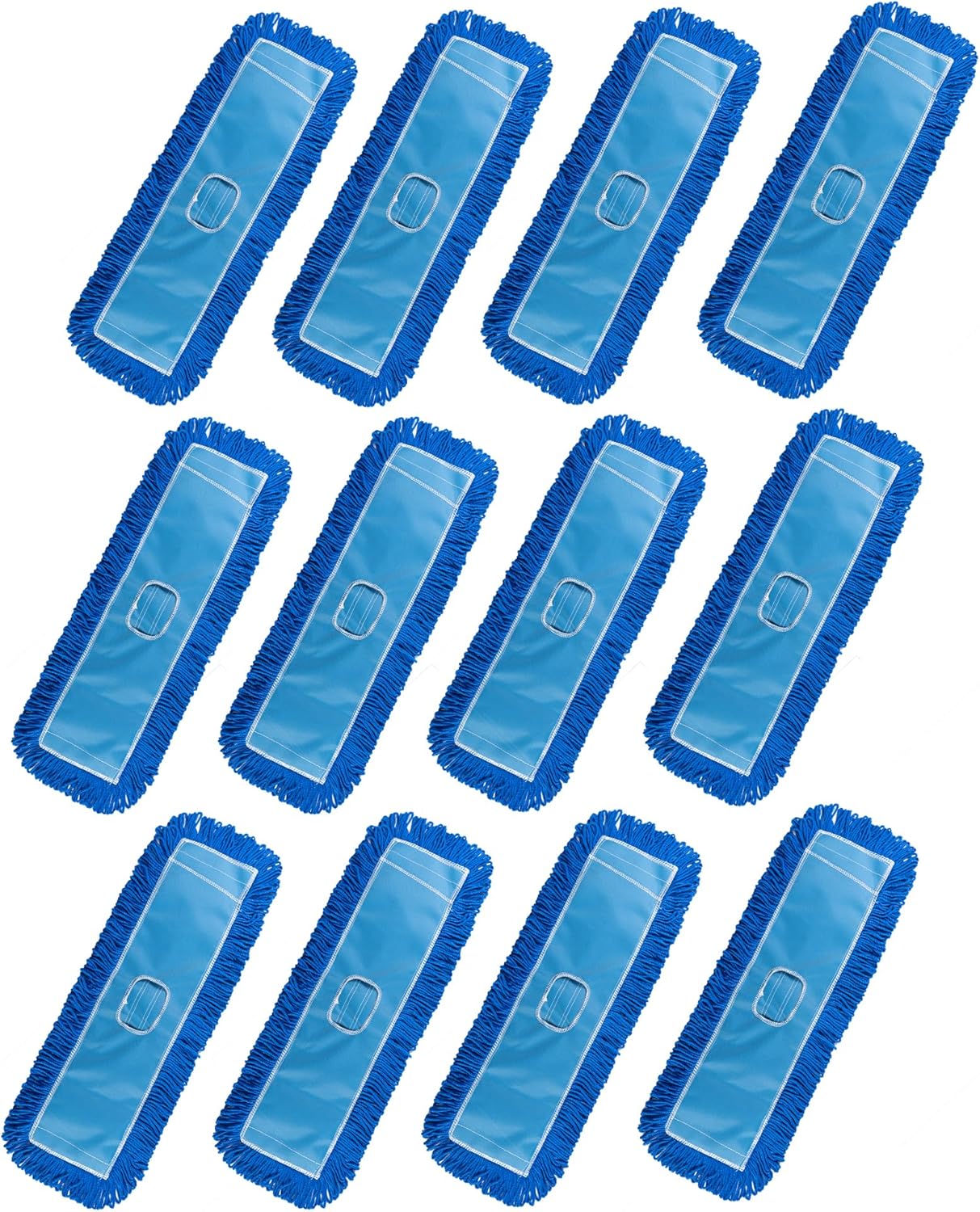 Matthew Cleaning 24'' Industrial Strength Cotton Dust Mop Refill Washable Replacement Heads for Residential & Commercial Use Fit Standard Dust Mop Frames, Hardwood, Laminate, Concrete Floors 3 Pack