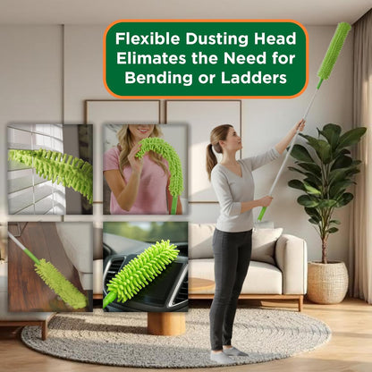Blade Maid Ceiling Fan Blade Cleaner & Duster | Extendable Pole for High Ceilings, Moldings, Blinds, Walls & Cars, Corner Cleaning Tool, with Reusable Microfiber Pads | Size 3 feet (Pack of 1)