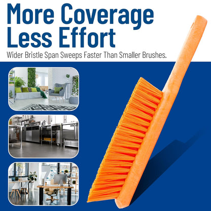 SPARTA Handheld Soft Counter Brush 8 Inch Bristle Span, Multi-Use Dust Brush with 5 Inch Handle for Tables, Countertops, and Delicate Surfaces, Polyester, Orange