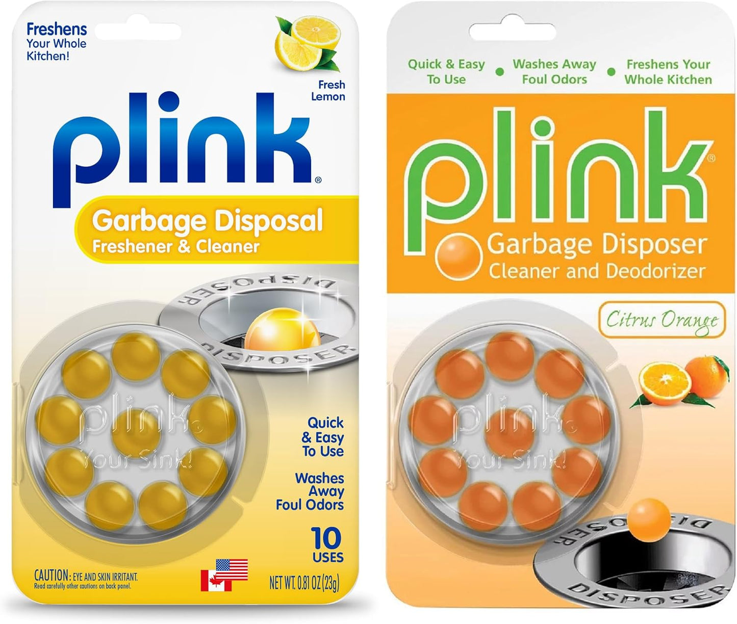 Plink Garbage Disposal Cleaner, Freshener & Odor Removing Balls, Easy to Use, Fresh Lemon Scent, 40 Count