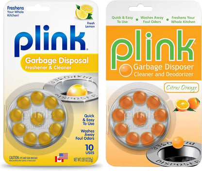 Plink Garbage Disposal Cleaner, Freshener & Odor Removing Balls, Easy to Use, Fresh Lemon Scent, 40 Count