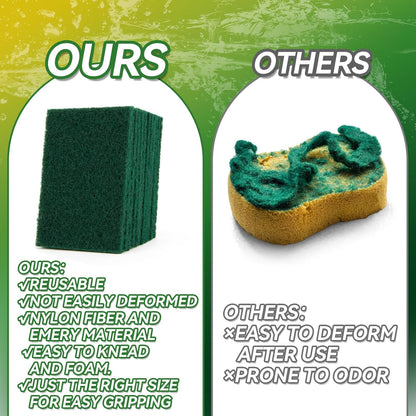 MAQIHAN Heavy Duty Scouring Pad - 10PCS Scouring Pads for Heavy Duty Cleaning Scrubbing Pads for Kitchen Bathroom Household Cleaning Dish Scrubber Scrub Sponges for Oven Barbecue Grill Bathtub