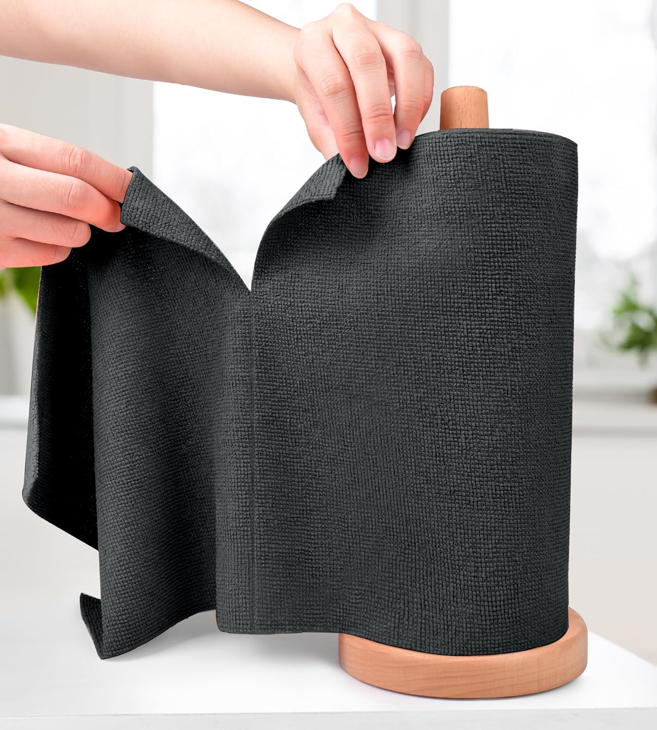KitchLife Microfiber Cleaning Cloth Roll - Tear-Away Reusable Microfiber Paper Towels, Lint-Free, Washable, 20 Sheets for Kitchen, Car, Dishes, and Sensitive Surfaces (Pink)