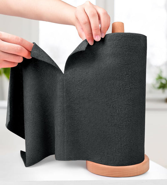 KitchLife Microfiber Cleaning Cloth Roll - Tear-Away Reusable Microfiber Paper Towels, Lint-Free, Washable, 20 Sheets for Kitchen, Car, Dishes, and Sensitive Surfaces (Pink)