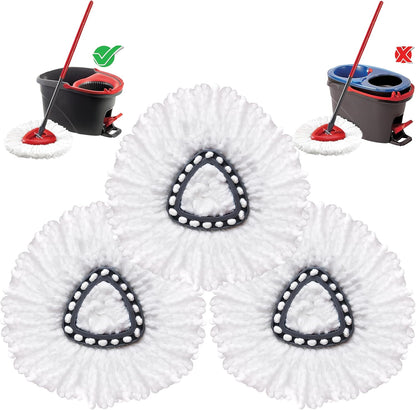 KLEEN HANDLER Microfiber Spin Mop Replacement Head Refills Compatible with O-Cedar EasyWring 1 Tank System, Blue, L (6-Pack)