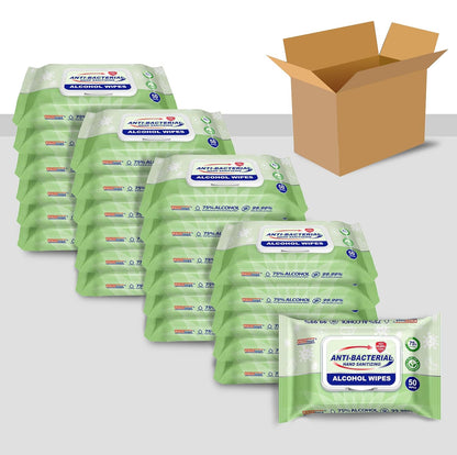 Advanced 75% Alcohol Antiseptic Hand Sanitizer Multipurpose Wipes (50 Count X 4 packs = 200 Wipes)