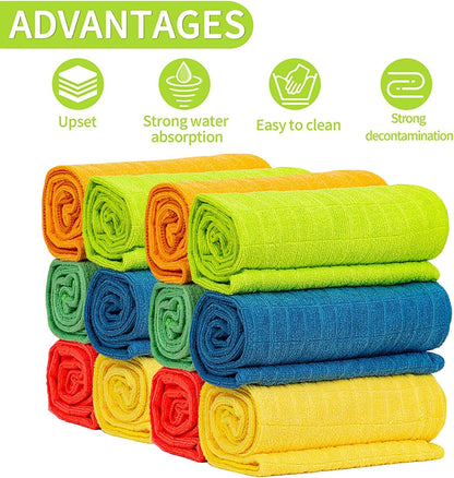 HELOMOR 3 Extra Large Microfiber Cleaning Cloths, 30"x18" Floor Towels for Squeegee Mop, Reusable Multi-Purpose Cleaning Rags for House, Kitchen, Car & Windows, Highly Absorbent, Lint-Free