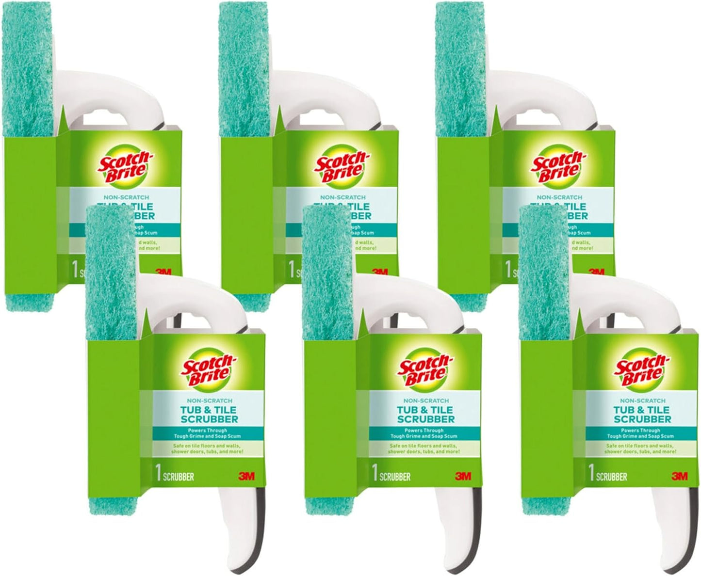 Scotch-Brite Non-Scratch Tub & Tile Scrubber Refill Pads, (Pack of 6)
