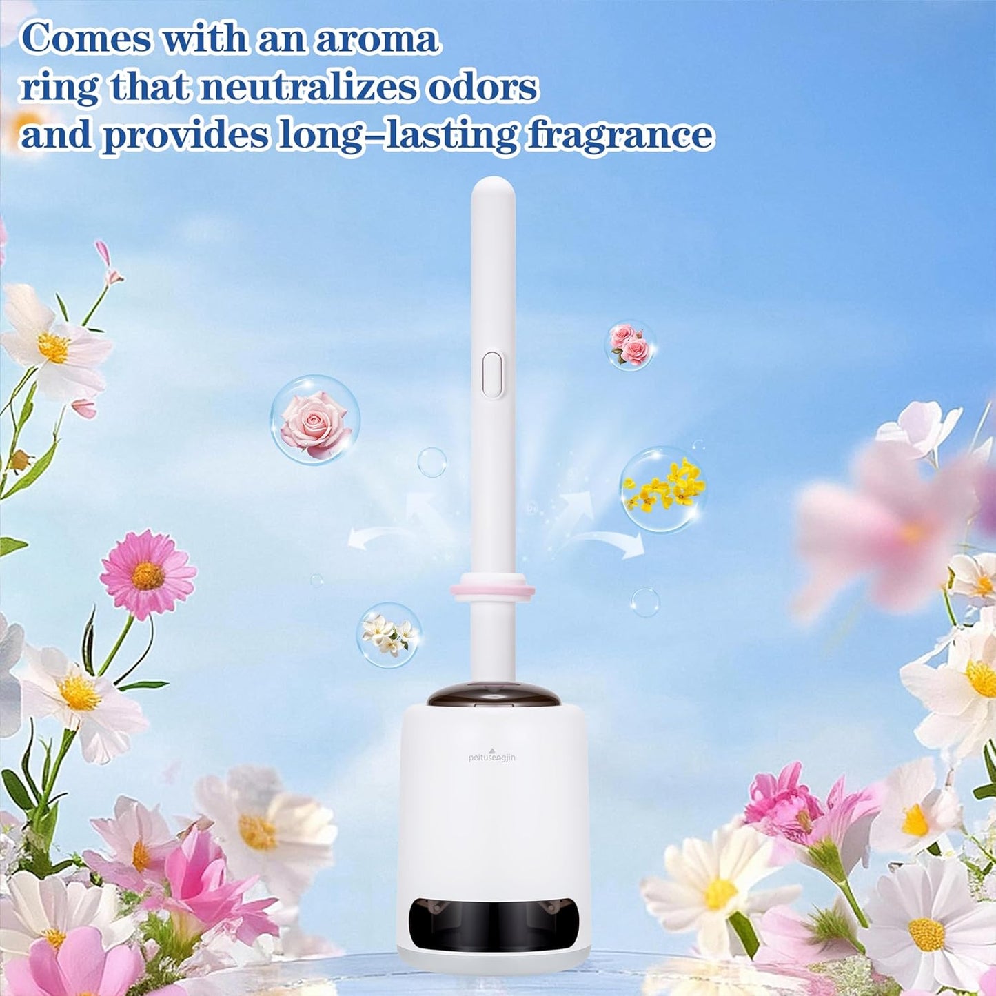 Disposable Toilet Brush,with 24 Refill Heads and Holder,Clean Brush Starter Kit,with 1 Toilet Wand, 1StorageCaddy and,3Fragrant Tablet, Toilet Wand Kit,Deep Cleaning Bathroom.