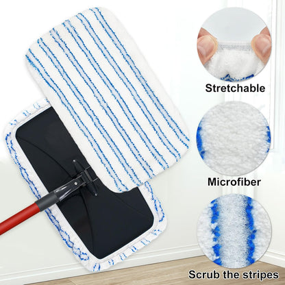 Microfiber Dust Mop Set for Floor Cleaning, Flat Mop for Wet & Dry to Clean Washable Flip Mops Pad for Ocedar Hardwood Floor 'N More 3-Action Mop, Adjustable 58" Mops Handle & 2 Reusable Refill & Base