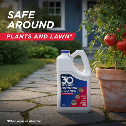 30 SECONDS Outdoor Cleaner Dirt,Mold & Mildew Cleaner & Stain Remover Concentrate | 1 Gallon