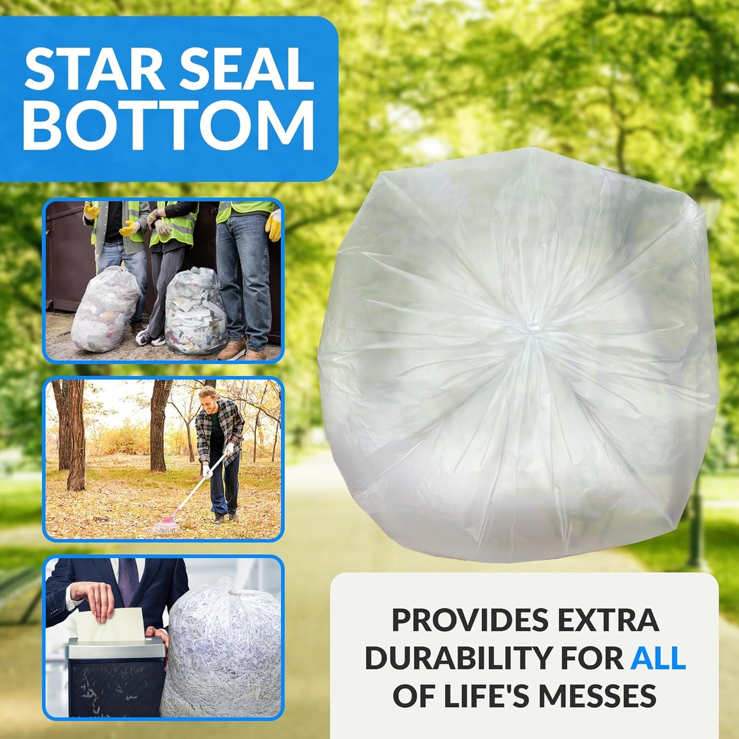 Reli. 30-33 Gallon Trash Bags Heavy Duty | 250 Count Bulk | Clear Large Trash Bags 30+, 32 Gallon | Made in USA