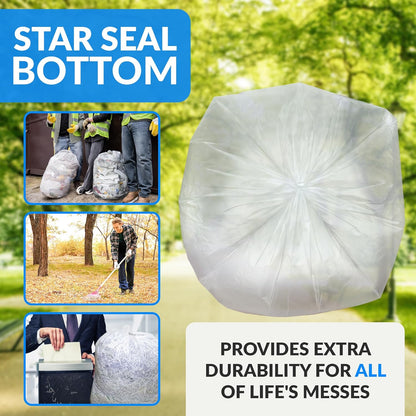 Reli. 33 Gallon Trash Bags Heavy Duty | 50 Trash Bags with Ties | Super Sizeable, Clear, Serious Garbage Cleanup