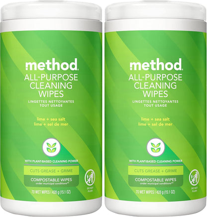 Method Lime & Sea Salt All Purpose Cleaning Wipes, 70 CT