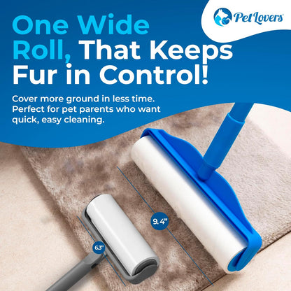 PetLovers Extra Sticky Lint Roller Mega Value Set 600 Sheets for Pet Hair Removal, Dog and Cat Lint Remover 6 Pack