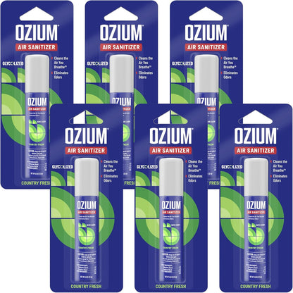 Ozium 0.8 oz. Air Sanitizer & Odor Eliminator for Homes, Cars, Offices and More, Original Scent, Pack of 6