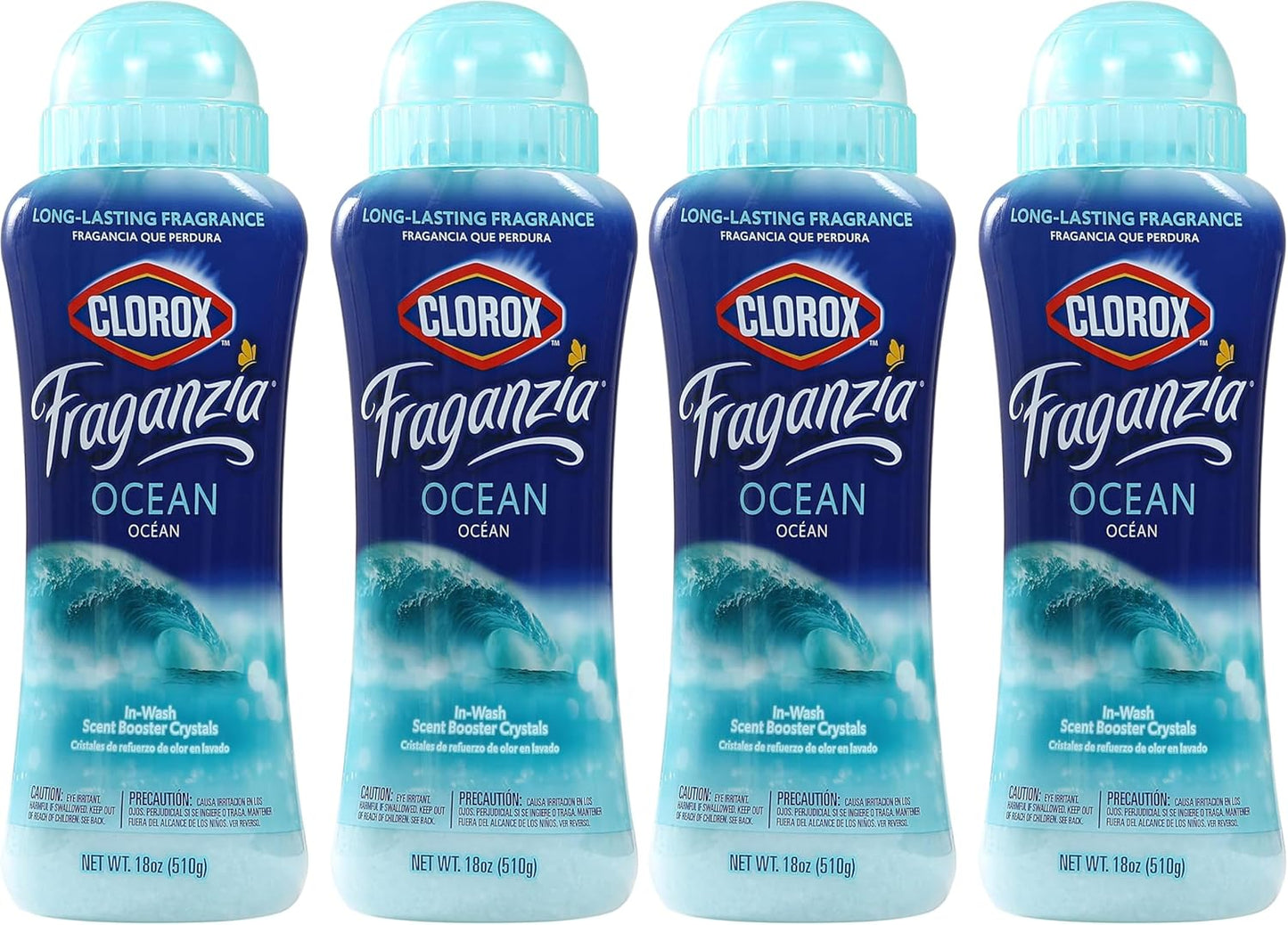 Clorox Fraganzia Laundry Scent Booster Crystals, In-Wash Fragrance Beads for Fresh-Smelling Clothes & Linens, Safe for All Fabrics & Colors, Easy-Pour Bottle, Vanilla Scent, 18 Oz, 2 Pack