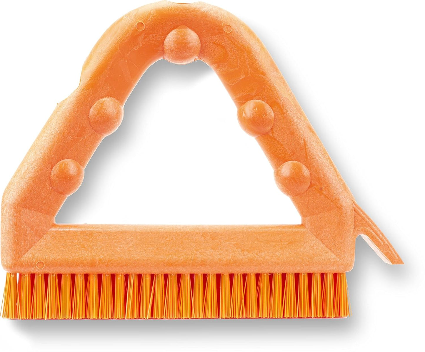 SPARTA Plastic Commercial Grout Brush, Triangle-Shaped Scrub Brush with Scraper and Two Threaded Holes for Attaching Handle (Sold Separately), 9 x 7 x 7 Inches, Gray