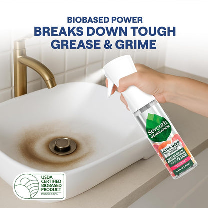 Seventh Generation Ultra Deep Probiotic Multi Surface Cleaner, 9.4 Fl Oz, Fresh Breeze, 80% USDA Biobased All Purpose Cleaning Spray, Breaks Down Tough Grease & Grime, Safe for Kids & Pets