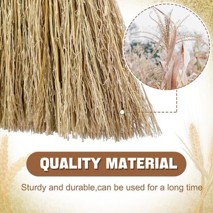 Suclain 2 Pcs 12 Inch Whisk Broom Hand Held Mini Corn Straw Whisk Broom Short Handle with Metal Hanger Halloween for Multi Surface Sweeping Small Hand Brush for Outdoor Car Porch Debris Dust Dirt