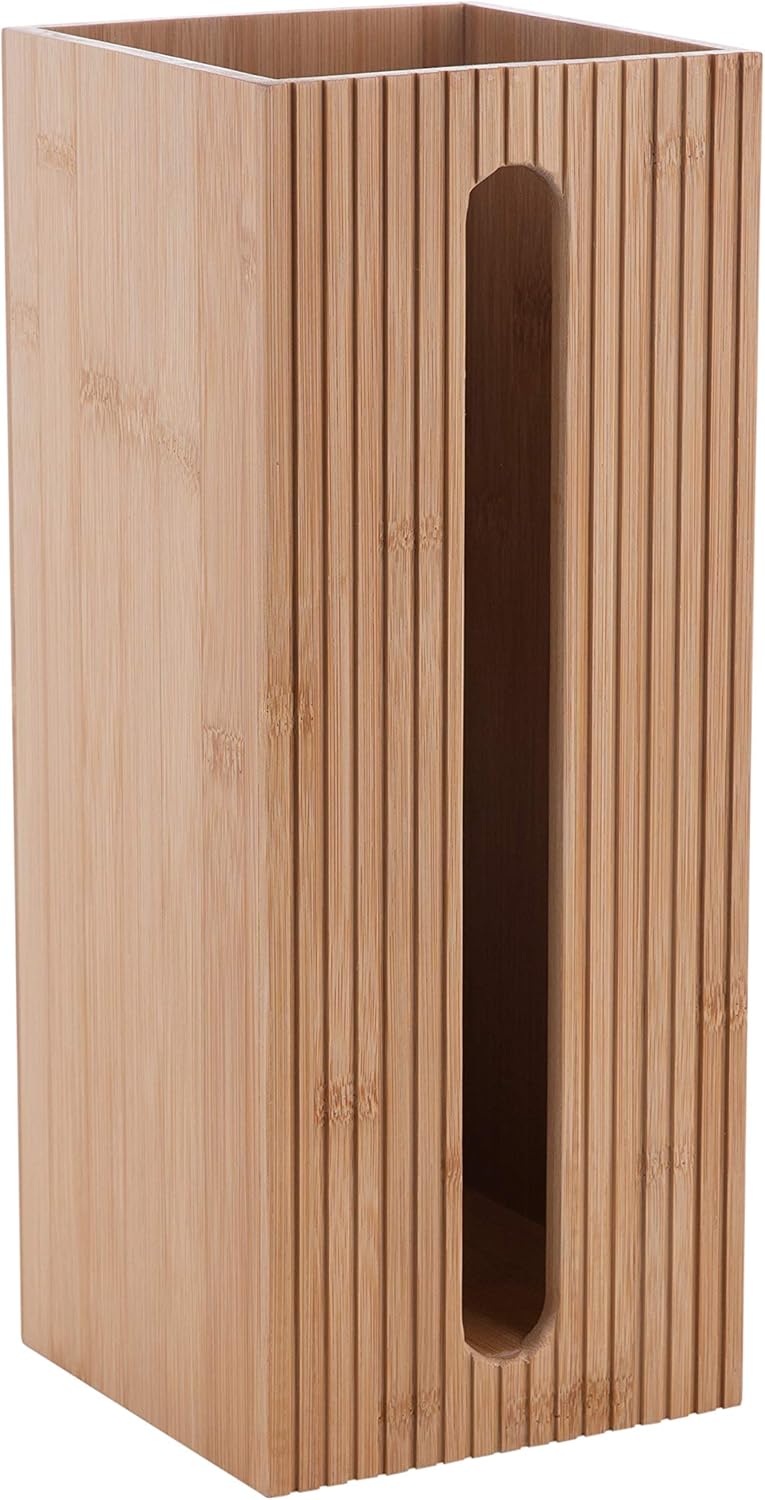 Bath Bliss Rounded Natural Bamboo Collection, Toilet Bowl Brush, Matching Accessories to Decorate Your Bathroom, Tall (10029-NATURAL)