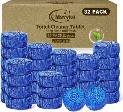 Msvvko Toilet Bowl Cleaners, Automatic Toilet Tank Cleaner Tablets, Blue Toilet Bowl Cleaner Tablets for Deodorizing & Descaling, Powerful Cleaning, Slow-Release Against Tough Stains 20 Pack