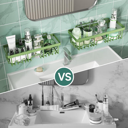 Veken Shower Caddy 6-Pack, Advanced Rustproof Design, No Drilling Adhesive Shelves, Rack with Soap Holder, Large Capacity Bathroom Organizers and Storage, Wall-Mounted, Gifts for Women Mom
