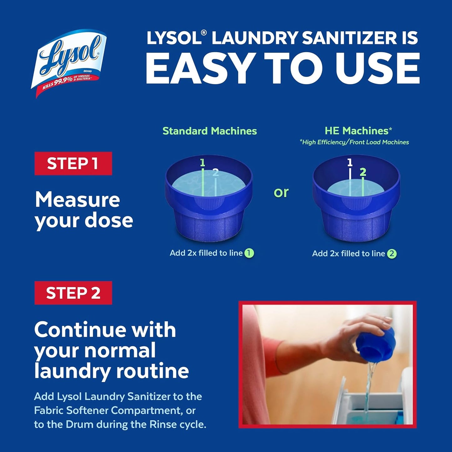 Lysol Disinfectant Laundry Sanitizer & Scent Booster, Laundry Detergent Additive, Color Safe Bleach Alternative, Laundry Odor Eliminator, Kills Bacteria & Viruses, Crisp Linen Scent, 41 Fl Oz Liquid