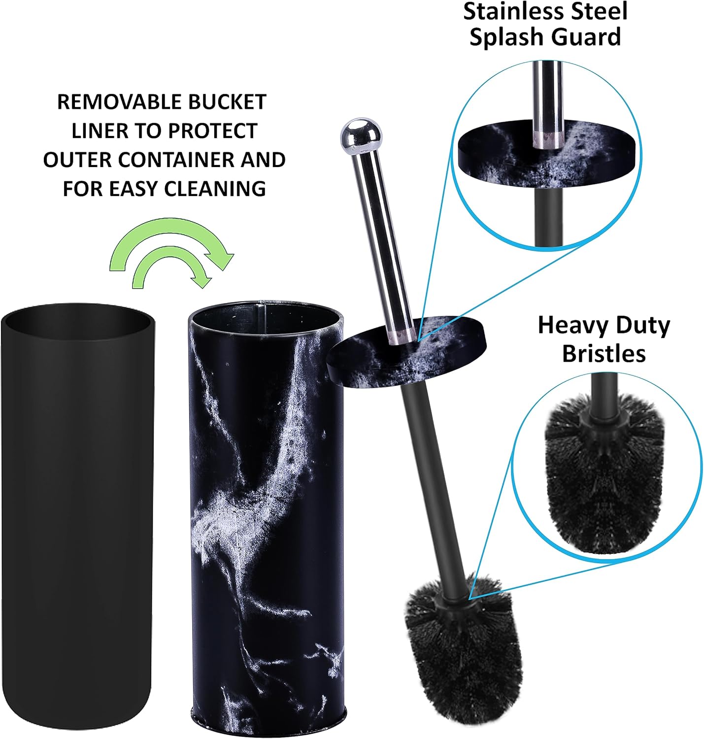 Deep & Sturdy Toilet Bowl Brush with Holder - Durable Scrubbing - Toilet Cleaners - Household Essentials - Silicone Brush - Bathroom Cleaner - Cleaning Supplies - Household Supplies, White