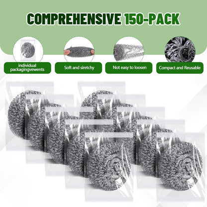 Honeydak 5 Pack Stainless Steel Scourers Steel Wool Scrubbers Bulk Separately Packaged 3 Inch, 25 Gram Metal Scourers Sponges Wire Scouring Pad for Stove Pot Pan Oven Kitchen Restaurant(Classic)