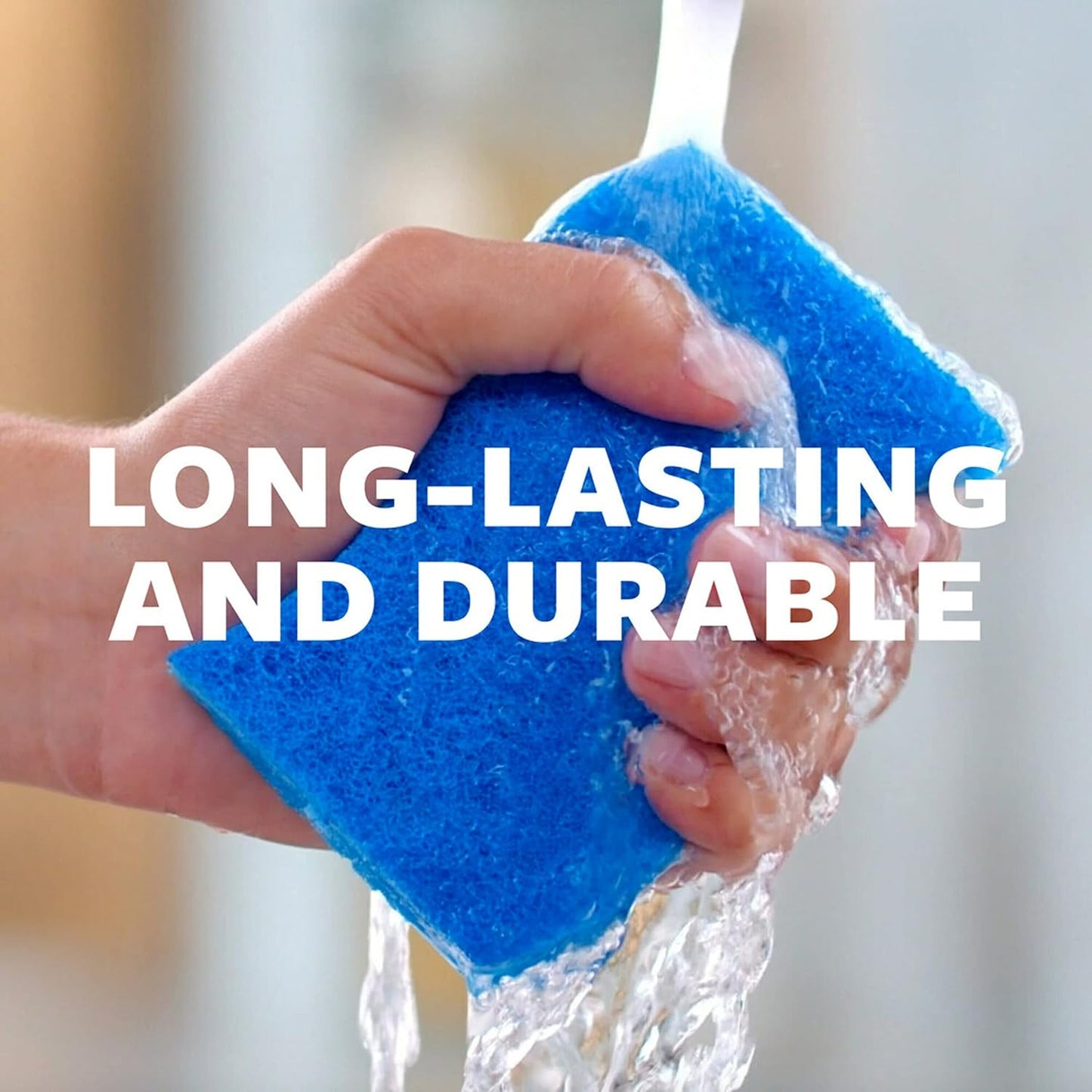 Scotch-Brite Zero Scratch Non-Scratch Scrub Sponges, Sponges for Cleaning Kitchen, Bathroom, and Household, non-scratch Sponges Safe for Non-Stick Cookware, 4 Scrubbing Sponges