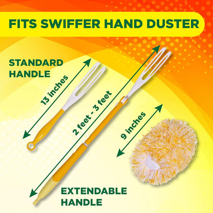 Millifiber Microfiber Reusable Refills for Swiffer Hand Duster, 360 Degree Dry Duster Heavy Duty Refills, 2-Pack (Handle is Not Included) Air Dry Only
