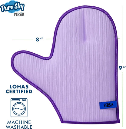 persik Pure-Sky Microfiber Glove Dusting Mitt - Ultra Microfiber Cleaning Cloth Glove - JUST ADD Water No Detergents Needed - Use for Cleaning Furniture, Home