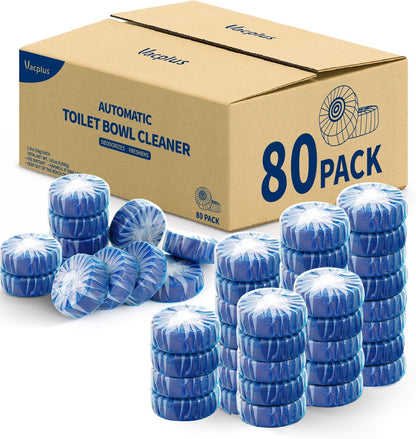 Vacplus Toilet Bowl Cleaners - 20 Pack Long-Lasting Toilet Cleaner Tablets, Prevent Stains & Deodorize, Blue & Pink