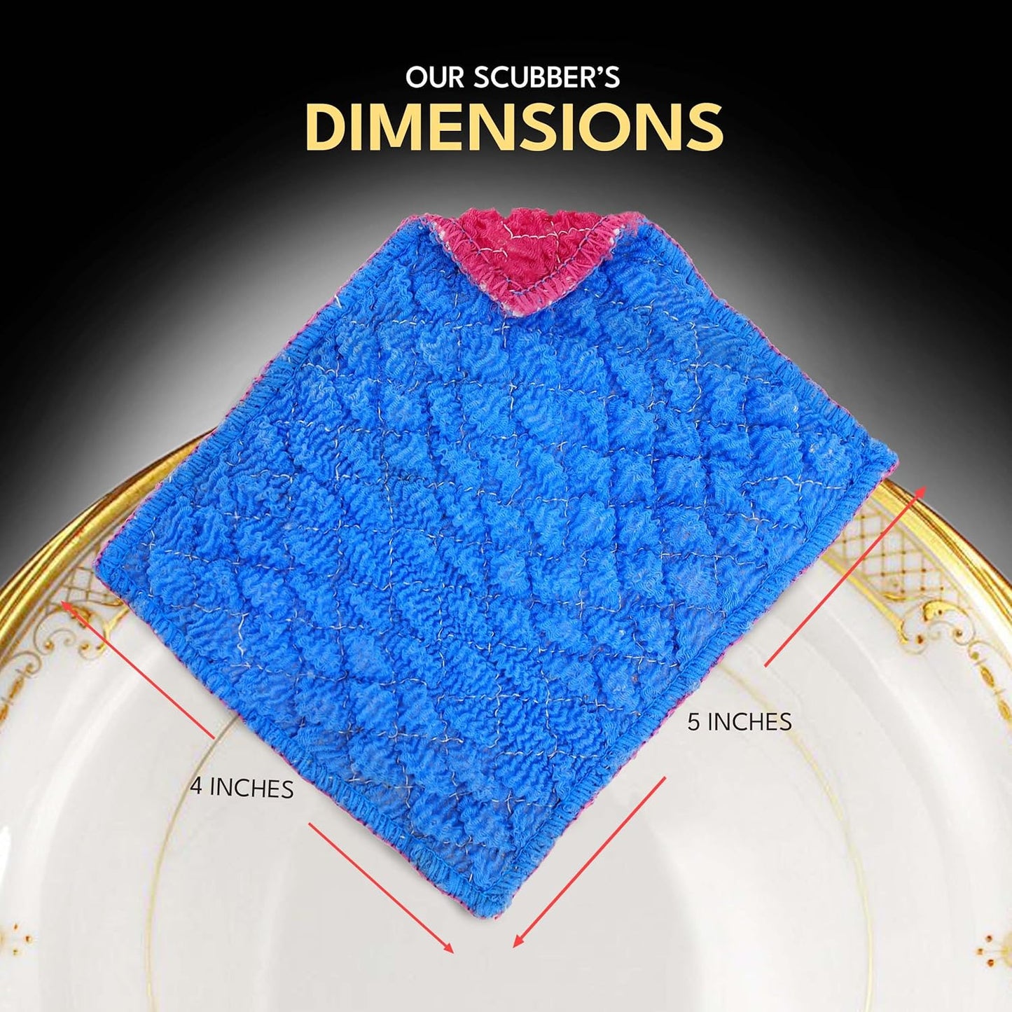 Durable Dish Cloth for Washing Dishes - Reusable Scouring Pad- Sponge Alternative for Non-Scratch Cleaning - for Dishes, Tiles, Floor and Other Surfaces - Pack of 3