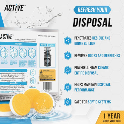ACTIVE Washing Machine And Dishwasher Cleaning Tablets Bundle - Includes 12 Month Supply Dishwasher Cleaner Deodorizer & Washing Machine Descaler Deep Cleaning Tablets - 48 Tablet Set