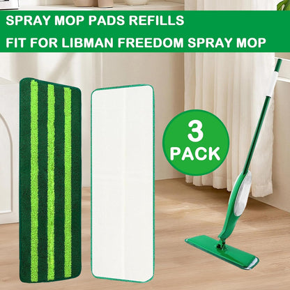 Mop Refills for Libman Freedom Spray Mop, Reusable Microfiber Spray Mop Pads Replacement Head for Libman Spray Mop, Fit for Libman Replacement Pads for Floor Cleaning, Washable & Reusable(3 Pack)