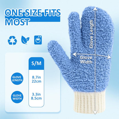 MIG4U Microfiber Dusting Gloves House Cleaning Glove for Blinds, Windows, Shutters, Furniture, and Car, Reusable Lint-Free Pink 1 Pair S/M