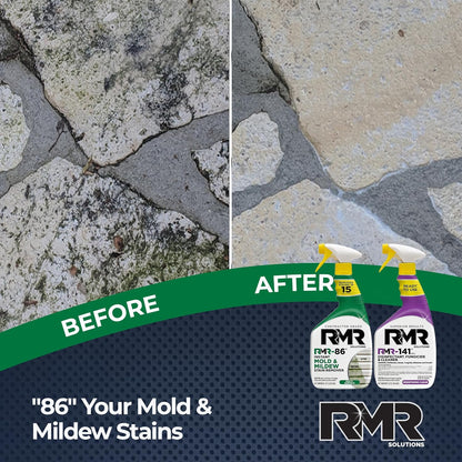 RMR Brands DIY Mold & Stain Remover Bundle, Complete Mold Killer & Mildew Prevention Kit, Disinfectant Spray, Includes 2-32 fluid ounce Bottles