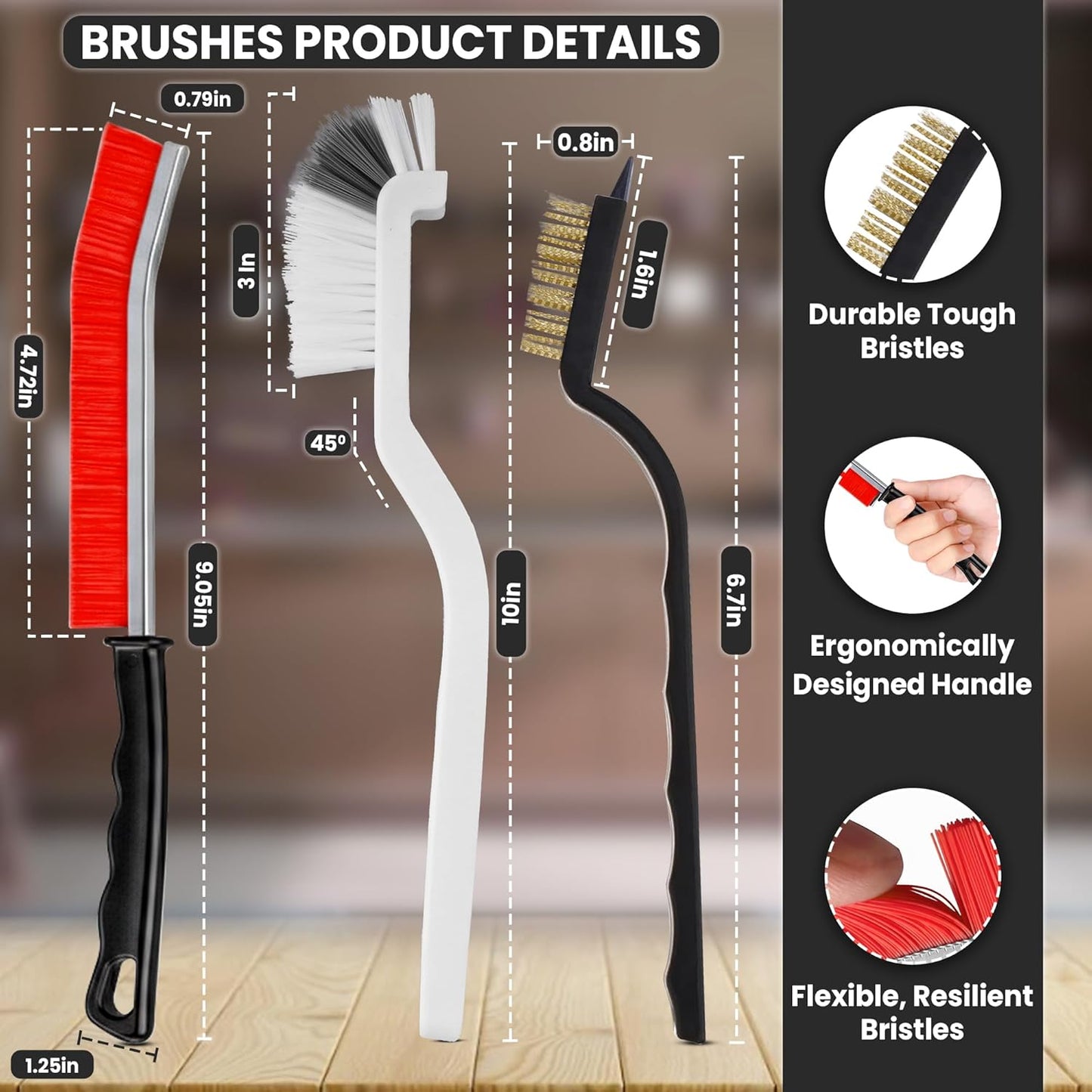 14 Pcs Crevice Cleaning Brush Set – Hard Bristle Cleaning Tools for Grout, Tile Floors, Gaps & Narrow Spaces – Multi-Purpose Grout Scrub Brush for Cleaning Bathroom, Shower, Window Tracks, Kitchen