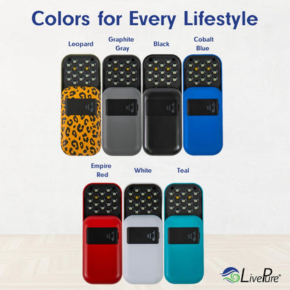 LivePure Handheld UV Light Sanitizer. Portable UV Light for Disinfecting Room, Kitchen, Car, Bathroom, Household Surfaces. Leopard