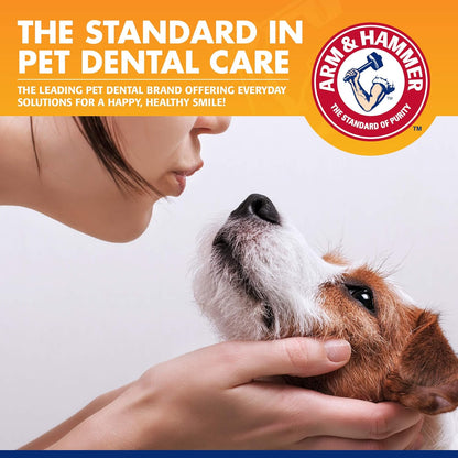Arm & Hammer for Pets Tartar Control Dog Dental Kit, Enzymatic Toothpaste with Toothbrush and Fingerbrush, Baking Soda Formula Reduces Plaque and Tartar, Safe for Puppies, Beef Flavor, 3-Piece