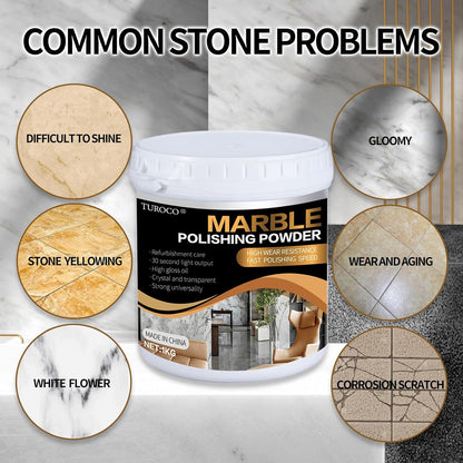 Marble Polishing Powder – for Granite, Marble & Stone Surfaces，Helps Restore Shine and Improve Surface Gloss – For Countertops, Floors & Walls – 2.2 LB(1 Piece)