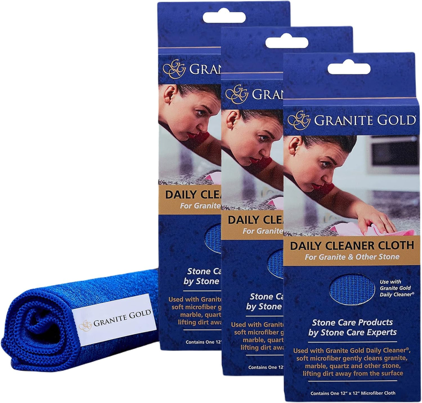 Granite Gold Daily Cleaner Spray Streak-Free Cleaning for Granite, Marble, Travertine, Quartz, Natural Stone Countertops, and Floors, 24 Fluid Ounces, 3-Pack