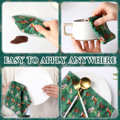 Redbaker 30 Pcs Reusable Paper Towels Rolls Kitchen Towels Bulk Washable Paperless Cloth Cotton Hand Napkins with Cardboard Reusable Napkins for Kitchen Bathroom(Floral,10 x 12 in)