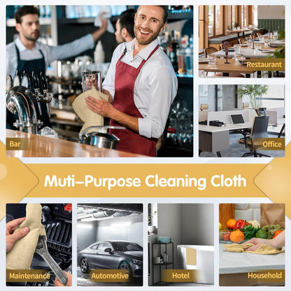 FIXSMITH Microfiber Cleaning Cloth - Pack of 8, Size: 12 x 16 in, Multi-Functional Cleaning Towels, Highly Absorbent Cleaning Rags, Lint-Free, Streak-Free Cleaning Cloths for Car Kitchen Home