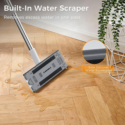 YASHE Mop and Bucket Set with Detachable Space-Saving Bucket, Mop for Floor Cleaning with Wringer, Wall Mop with 360° Rotating Mop Head, 2 Reusable Microfiber Mop Pads