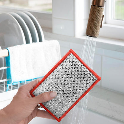 OGGI Bambou Odor-Free Scrubbing Sponges - Natural Scrub Sponges for Dishes, 91% Bamboo-Derived Rayon Cellulose Fiber, Reusable, Absorbent, Durable Scrubbers, Non-Scratch, Washable - 3 pcs, 7x4