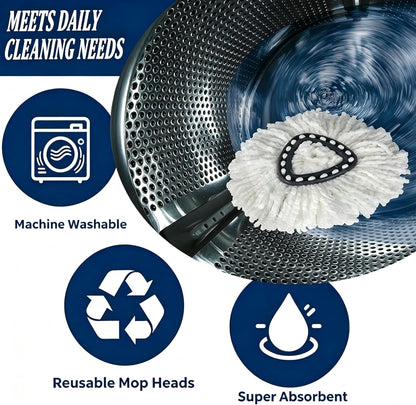 20Pack Spin Mop Replacement Heads,Spinning Mop Replace Head for Floor Cleaning, 100% Microfiber Mop Head Replacement Compatible with Triangle Spin Mop Refill for Easy Wring Mop,White