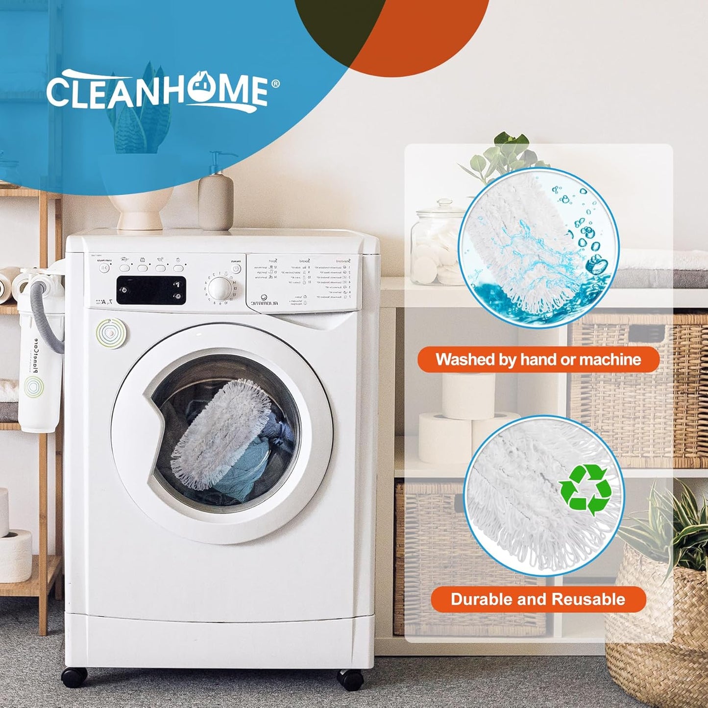 CLEANHOME Microfiber Mop Pads 4 Pieces for Floor Cleaning,Fit CLEANHOME Dust Mop: B09PBPGSJ3, Chenille Microfiber Replacement Pads